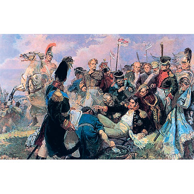 Князь багратион в бородинской битве. Ранение князя Багратиона 1812. Картина Багратион на Бородинском поле.
